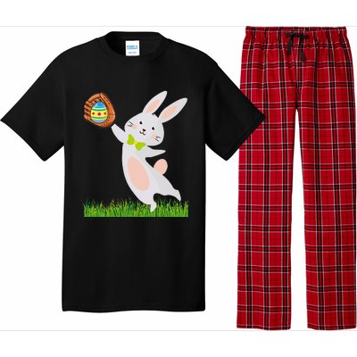 Happy Easter Baseball Bunny Catches Egg Pajama Set