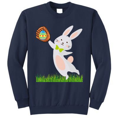 Happy Easter Baseball Bunny Catches Egg Sweatshirt