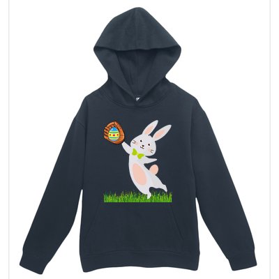 Happy Easter Baseball Bunny Catches Egg Urban Pullover Hoodie