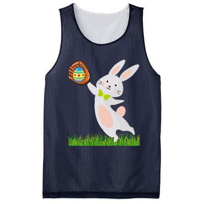 Happy Easter Baseball Bunny Catches Egg Mesh Reversible Basketball Jersey Tank