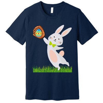 Happy Easter Baseball Bunny Catches Egg Premium T-Shirt