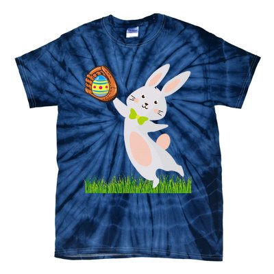 Happy Easter Baseball Bunny Catches Egg Tie-Dye T-Shirt