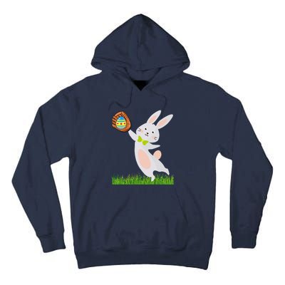 Happy Easter Baseball Bunny Catches Egg Tall Hoodie