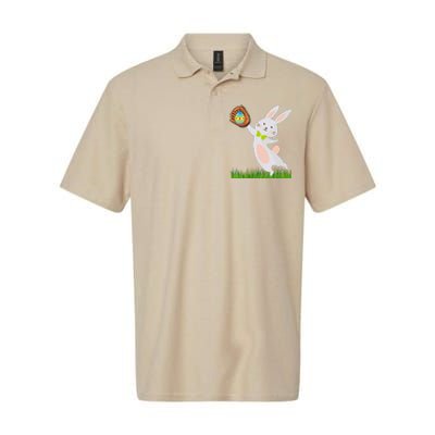 Happy Easter Baseball Bunny Catches Egg Softstyle Adult Sport Polo