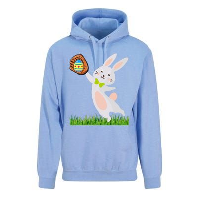 Happy Easter Baseball Bunny Catches Egg Unisex Surf Hoodie