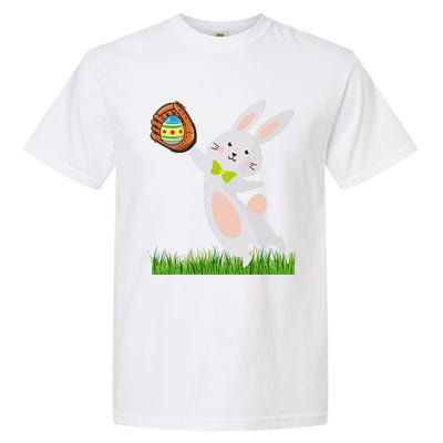 Happy Easter Baseball Bunny Catches Egg Garment-Dyed Heavyweight T-Shirt