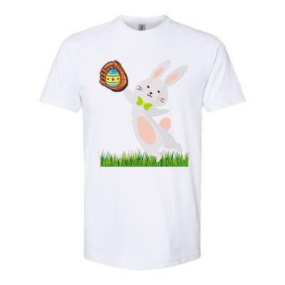 Happy Easter Baseball Bunny Catches Egg Softstyle CVC T-Shirt