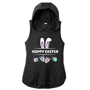 Hoppy Easter Bunny Holiday Cute Ladies PosiCharge Tri-Blend Wicking Draft Hoodie Tank