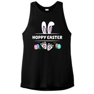 Hoppy Easter Bunny Holiday Cute Ladies PosiCharge Tri-Blend Wicking Tank