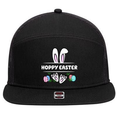Hoppy Easter Bunny Holiday Cute 7 Panel Mesh Trucker Snapback Hat