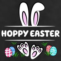 Hoppy Easter Bunny Holiday Cute 7 Panel Mesh Trucker Snapback Hat