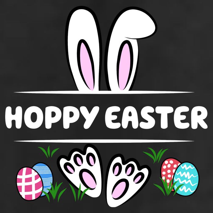 Hoppy Easter Bunny Holiday Cute 7 Panel Mesh Trucker Snapback Hat