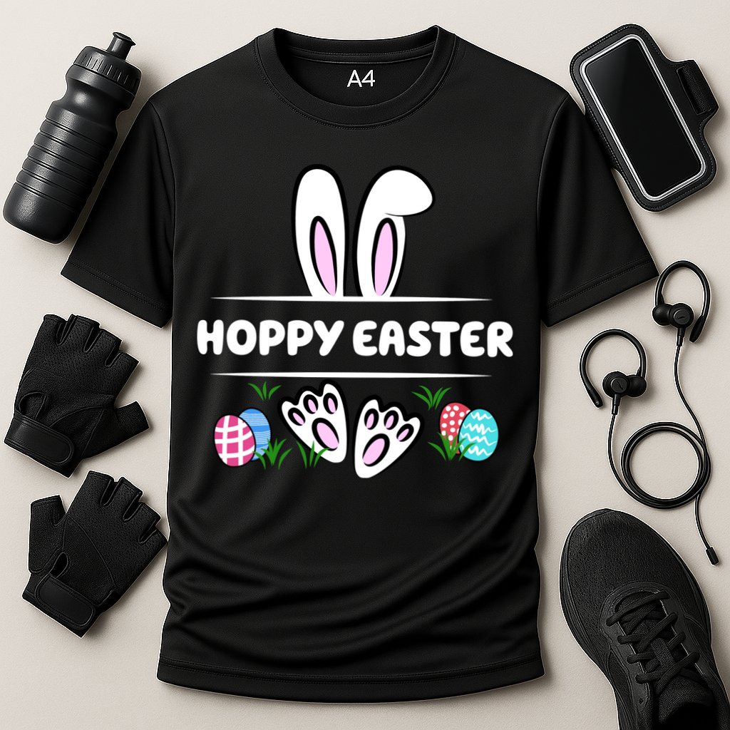 Hoppy Easter Bunny Holiday Cute Cooling Performance Crew T-Shirt