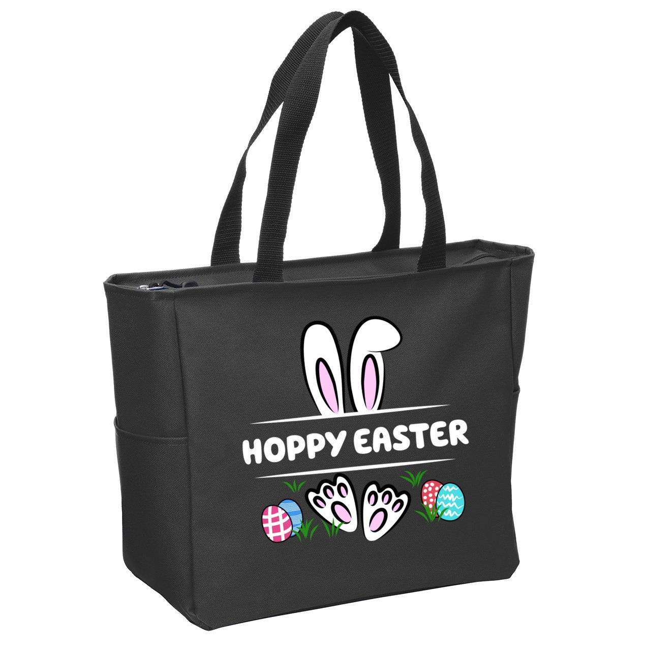 Hoppy Easter Bunny Holiday Cute Zip Tote Bag