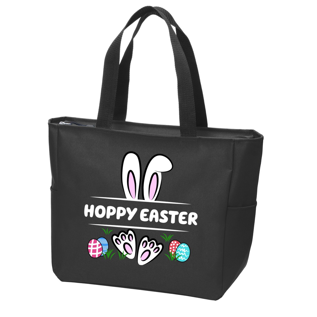 Hoppy Easter Bunny Holiday Cute Zip Tote Bag