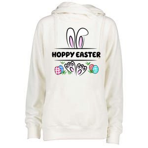 Hoppy Easter Bunny Holiday Cute Womens Funnel Neck Pullover Hood