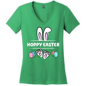 Hoppy Easter Bunny Holiday Cute Women's V-Neck T-Shirt