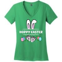 Hoppy Easter Bunny Holiday Cute Women's V-Neck T-Shirt