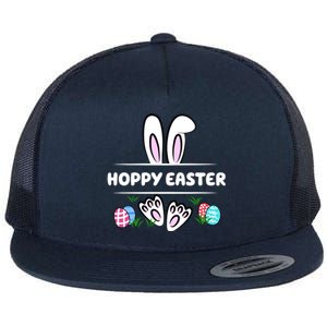 Hoppy Easter Bunny Holiday Cute Flat Bill Trucker Hat