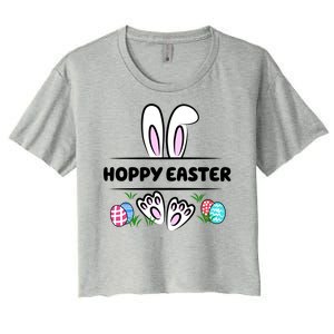 Hoppy Easter Bunny Holiday Cute Women's Crop Top Tee