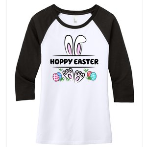 Hoppy Easter Bunny Holiday Cute Women's Tri-Blend 3/4-Sleeve Raglan Shirt