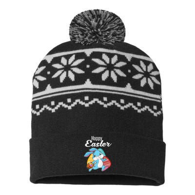 Happy Easter Bunny Women Gift Idea USA-Made Snowflake Beanie