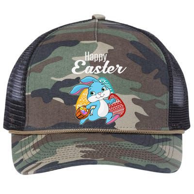 Happy Easter Bunny Women Gift Idea Retro Rope Trucker Hat Cap