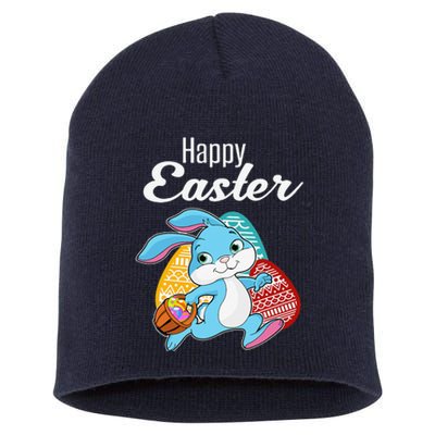 Happy Easter Bunny Women Gift Idea Short Acrylic Beanie