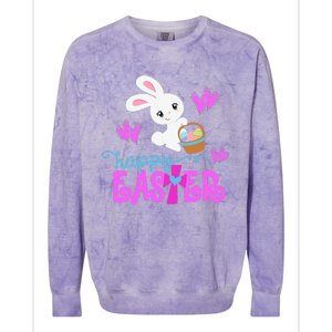 HAPPY EASTER Bunny Egg Hunt Basket Christian Colorblast Crewneck Sweatshirt