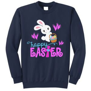 HAPPY EASTER Bunny Egg Hunt Basket Christian Sweatshirt