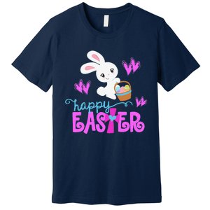 HAPPY EASTER Bunny Egg Hunt Basket Christian Premium T-Shirt