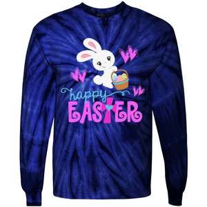 HAPPY EASTER Bunny Egg Hunt Basket Christian Tie-Dye Long Sleeve Shirt