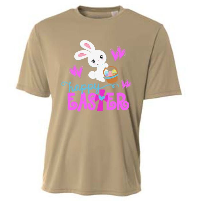 HAPPY EASTER Bunny Egg Hunt Basket Christian Cooling Performance Crew T-Shirt