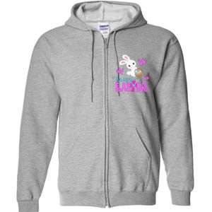 HAPPY EASTER Bunny Egg Hunt Basket Christian Full Zip Hoodie