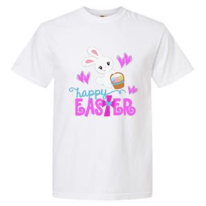 HAPPY EASTER Bunny Egg Hunt Basket Christian Garment-Dyed Heavyweight T-Shirt