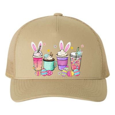 Happy Easter Bunny Coffee Mug Set Latte Easter Eggs Yupoong Adult 5-Panel Trucker Hat