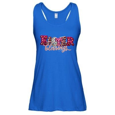 Happy Easter Blessings Great Gift Cute Lettering Graphic Gift Ladies Essential Flowy Tank