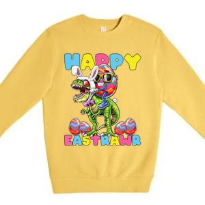 Happy Easter Bunny Dinosaur Egg Rabbit Ears Costume Gift Premium Crewneck Sweatshirt