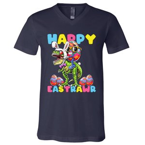 Happy Easter Bunny Dinosaur Egg Rabbit Ears Costume Gift V-Neck T-Shirt