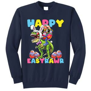 Happy Easter Bunny Dinosaur Egg Rabbit Ears Costume Gift Tall Sweatshirt