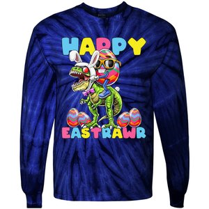 Happy Easter Bunny Dinosaur Egg Rabbit Ears Costume Gift Tie-Dye Long Sleeve Shirt