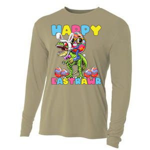 Happy Easter Bunny Dinosaur Egg Rabbit Ears Costume Gift Cooling Performance Long Sleeve Crew