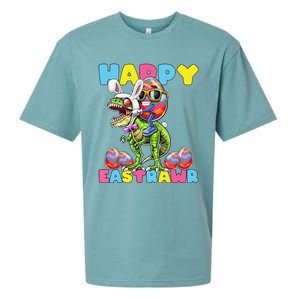 Happy Easter Bunny Dinosaur Egg Rabbit Ears Costume Gift Sueded Cloud Jersey T-Shirt