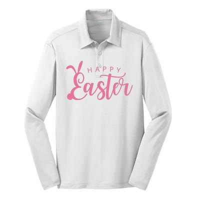 Happy Easter Cute Festive Silk Touch Performance Long Sleeve Polo