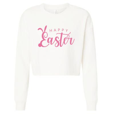 Happy Easter Cute Festive Cropped Pullover Crew