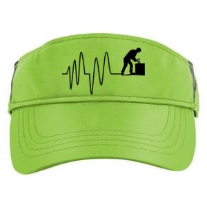 Heatbeat Ekg Carpenter Funny Gift Adult Drive Performance Visor