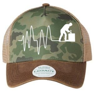 Heatbeat Ekg Carpenter Funny Gift Legacy Tie Dye Trucker Hat