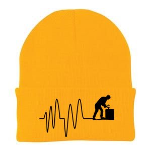 Heatbeat Ekg Carpenter Funny Gift Knit Cap Winter Beanie