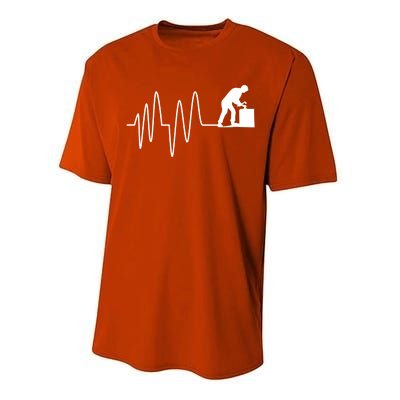 Heatbeat Ekg Carpenter Funny Gift Performance Sprint T-Shirt