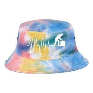 Heatbeat Ekg Carpenter Funny Gift Tie Dye Newport Bucket Hat